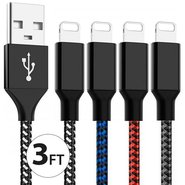 Original Size Compatible with iPhone 11,Pro,Pro Max,Xs,Xs Max,XR,X,8,8 Plus,7,7 Plus,6S,6S Plus,iPad Air,Mini/iPod Touch/Case 2 Pack 3FT USB Cable iPhone Cable Set Truwire 